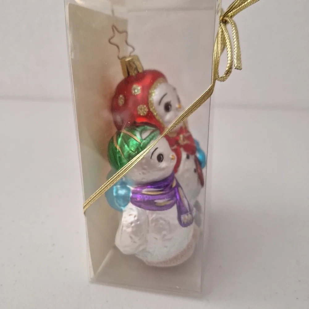 RARE Retired Inge Glass Birgit's Collection Snowman Christmas Ornament GERMANY